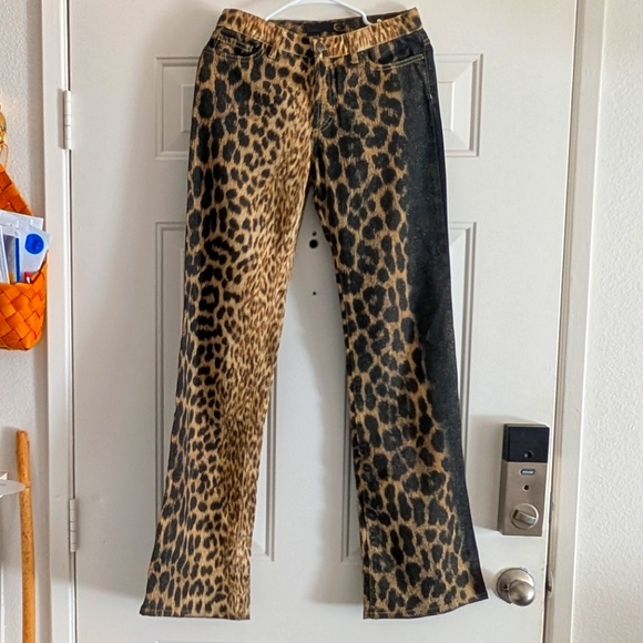 Just Cavalli Roberto Cavalli cheetah/leopard print bootcut jeans - Picture 1 of 7